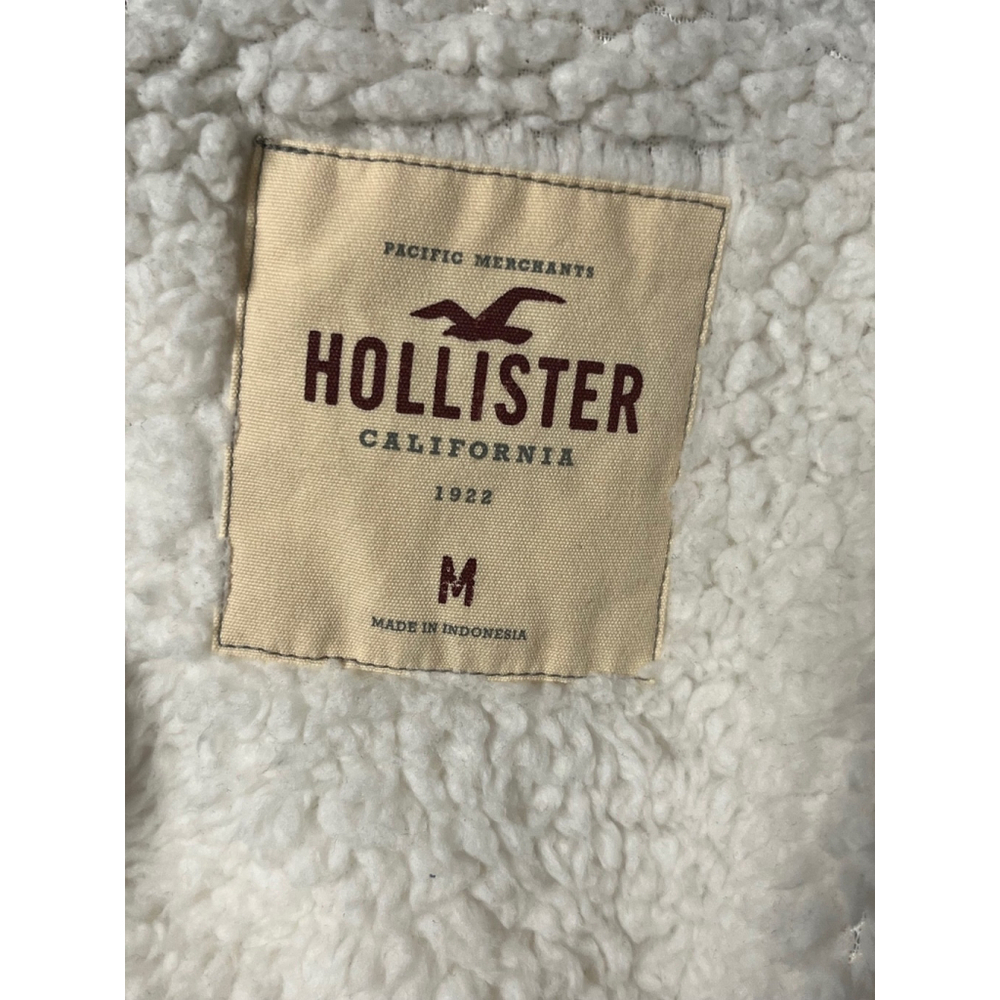 Hollister Gray Sherpa Lined Hooded Puffer Jacket Coat Size Medium - Picture 10 of 12